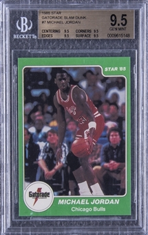 1985-86 Star Gatorade Slam Dunk #7 Michael Jordan – BGS GEM MINT 9.5